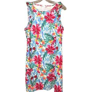 Stella Parker Collection Dress Medium Sleeveless Ruffle Floral‎ Print Casual